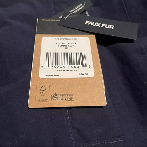The North Face Women's Plus Arctic Parka Down Coat Summit Navy Size 3X New - Picture 7 of 8